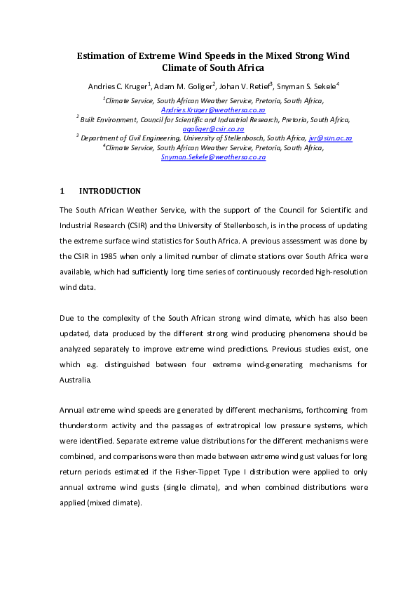 (PDF) Estimation of extreme wind speeds in the mixed strong wind ...