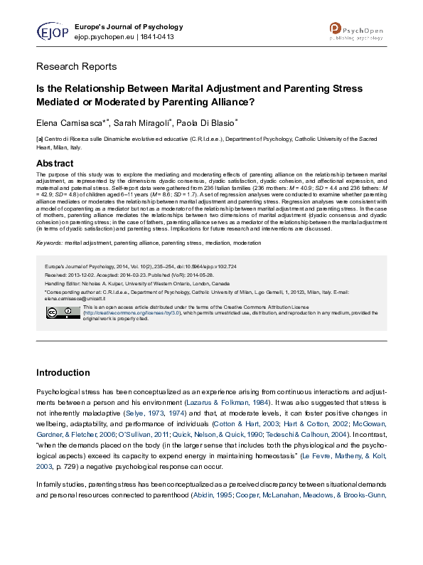 (PDF) Is the Relationship Between Marital Adjustment and Parenting ...