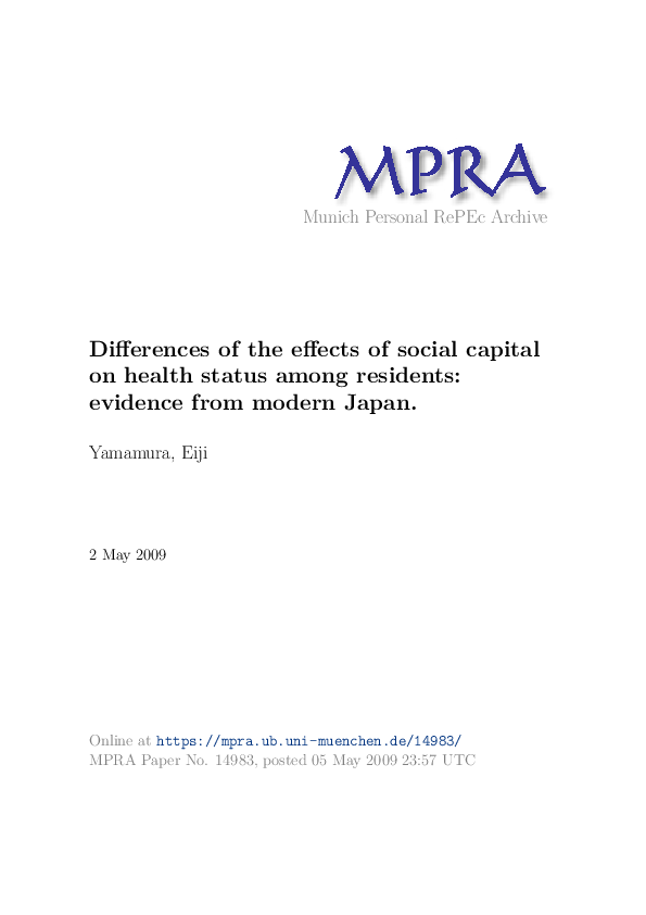 (PDF) Different effects of social capital on health status among ...