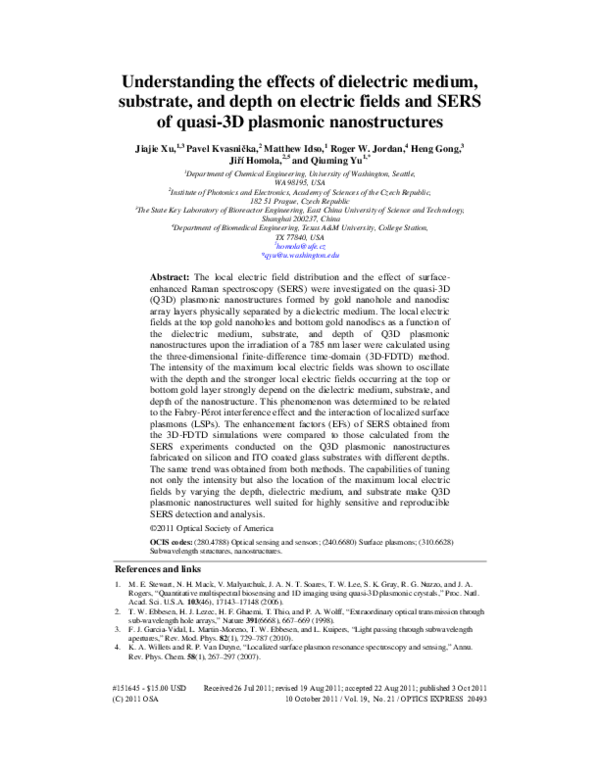 (PDF) Understanding the effects of dielectric medium, substrate, and ...