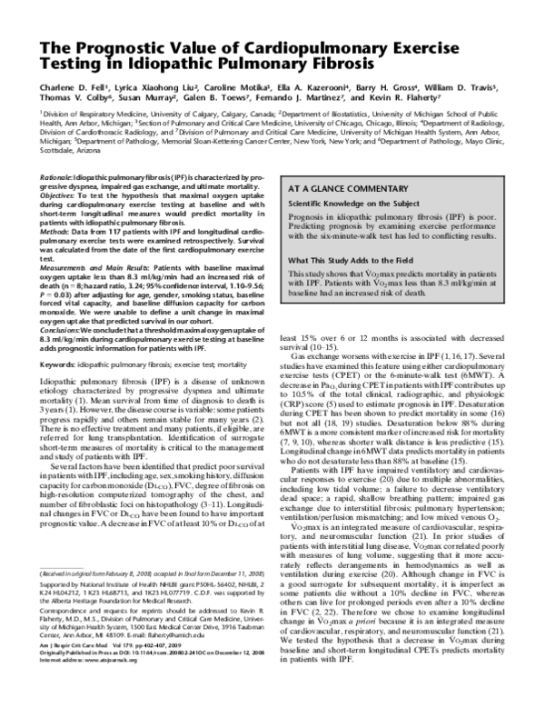 (PDF) Prognostic value of cardiopulmonary exercise testing in children ...