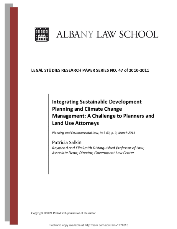(PDF) Integrating Sustainable Development Planning and Climate Change ...