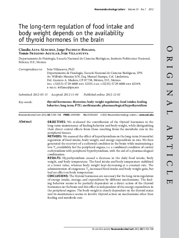 (PDF) The long-term regulation of food intake and body weight depends ...