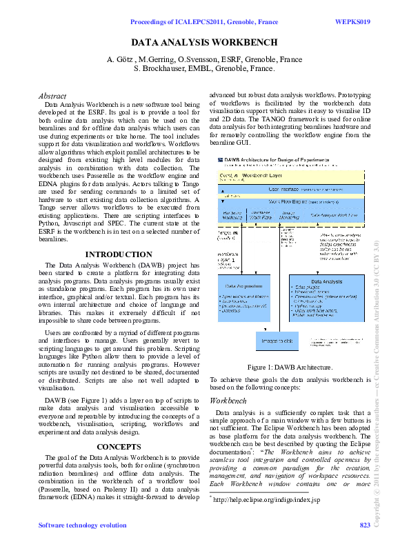 (PDF) Data Analysis Workbench