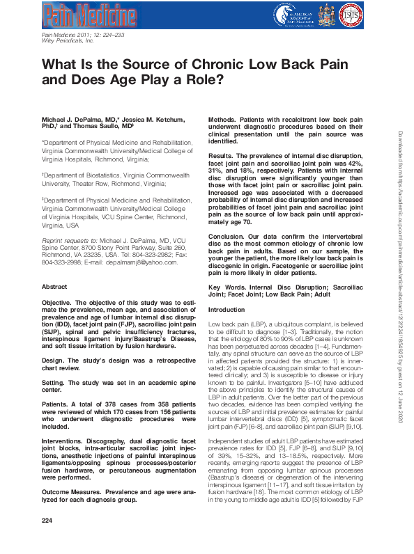 (PDF) What Is the Source of Chronic Low Back Pain and Does Age Play a Role?