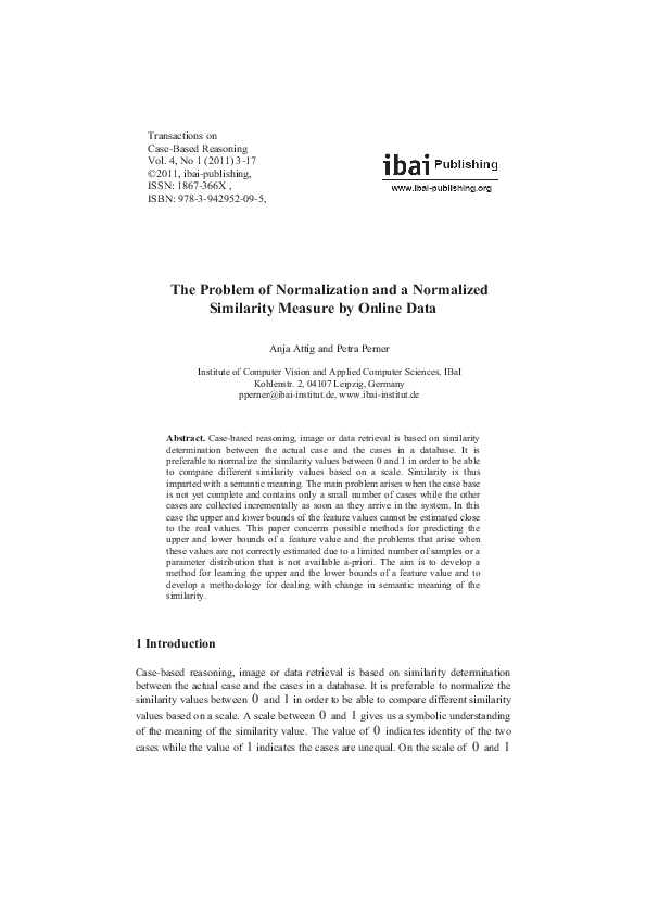 (PDF) A First Note on the Problem of Normalization and a Normalized ...