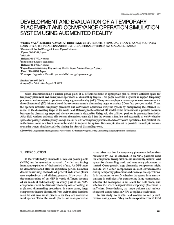 (PDF) Development and Evaluation of a Temporary Placement and ...