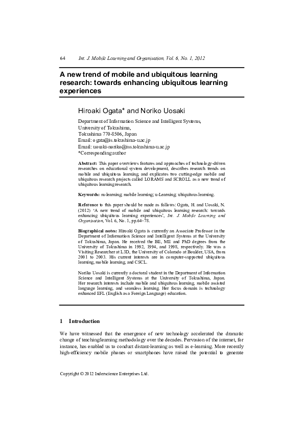 (PDF) A new trend of mobile and ubiquitous learning research: towards ...