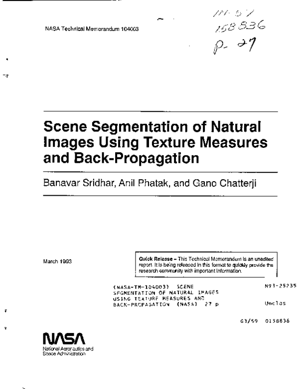 (PDF) Scene segmentation of natural images using texture features and ...
