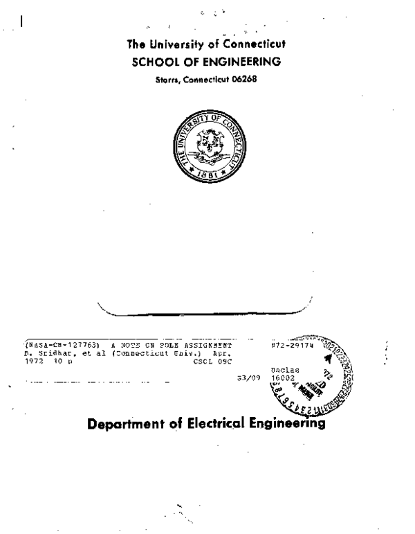 (PDF) A note on pole assignment