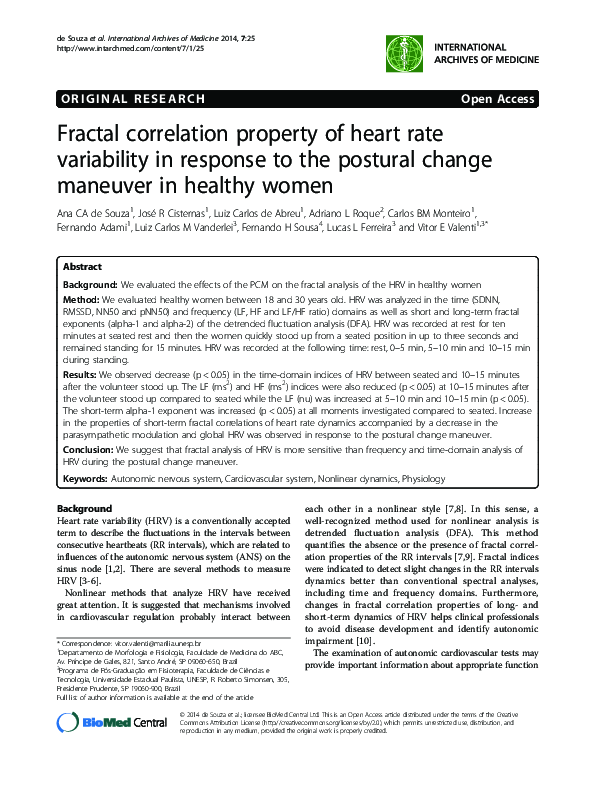 (PDF) Fractal correlation property of heart rate variability in ...