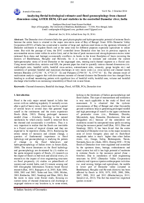 (PDF) Analyzing fluvial hydrological estimates and flood geomorphology ...