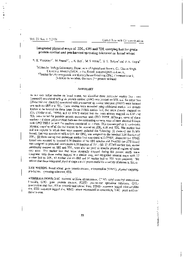 (PDF) Characterization of microsatellites and development of chromosome ...