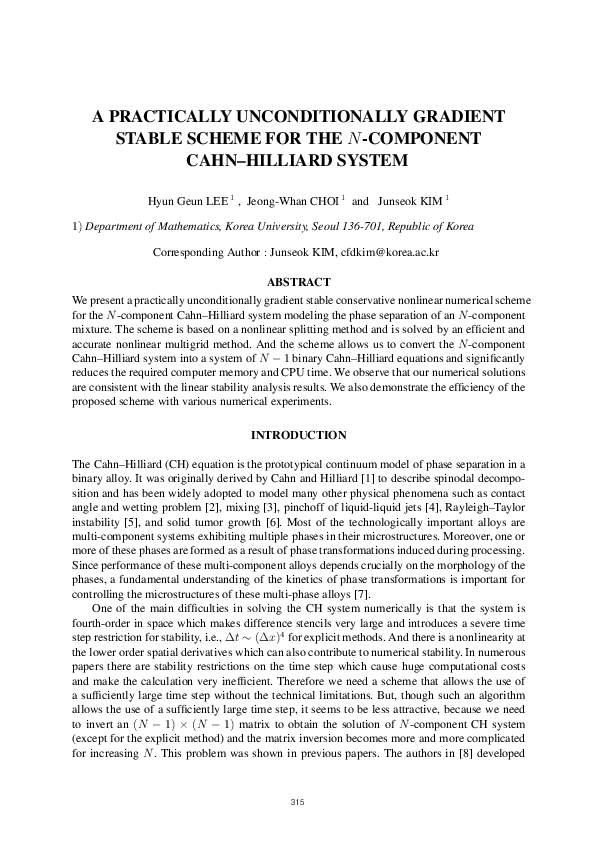 (PDF) A practically unconditionally gradient stable scheme for the ...