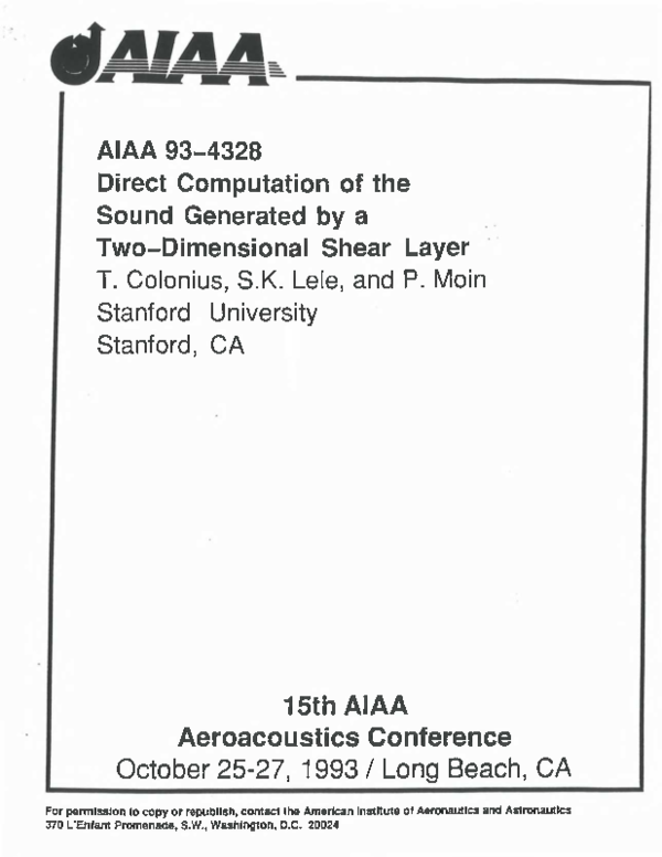 (PDF) Direct computation of the sound generated by two-dimensional ...