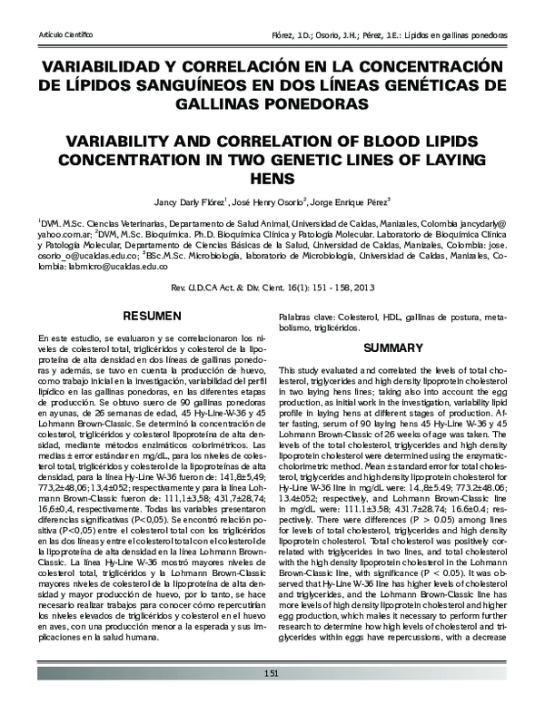(PDF) Variability and Correlation of Blood Lipids Concentration in Two ...