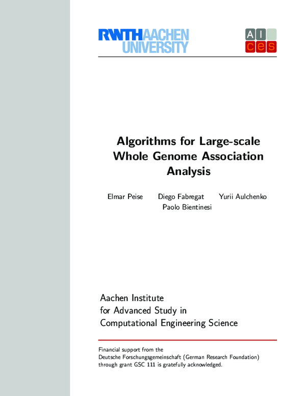 (PDF) Algorithms for Large-scale Whole Genome Association Analysis