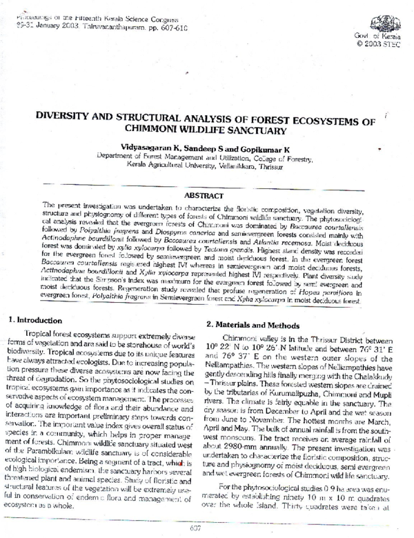 (PDF) Diversity and structural analysis of forest ecosystems of ...