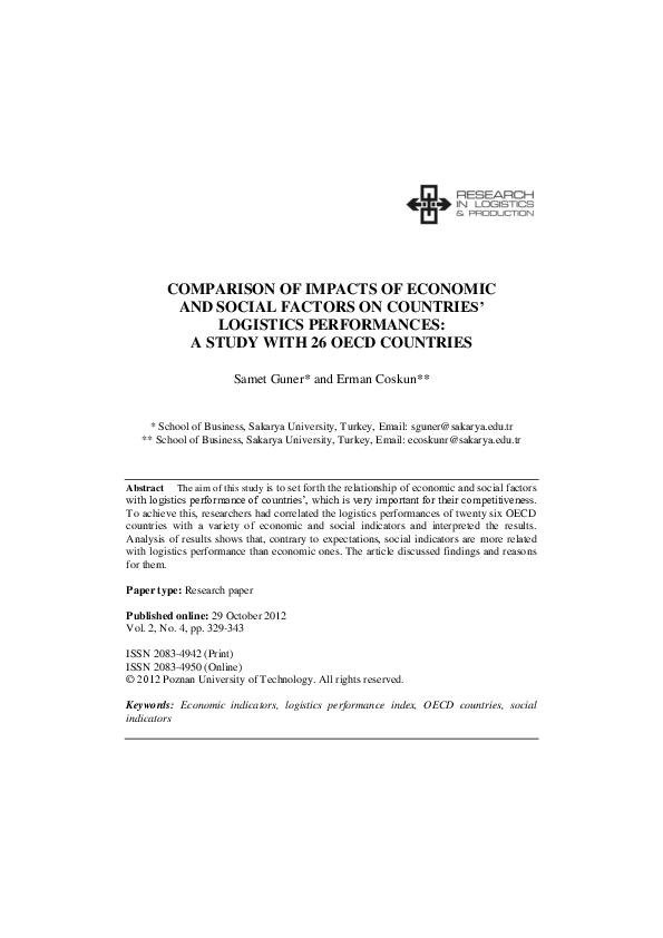 (PDF) Comparison of impacts of economic and social factors on countries ...