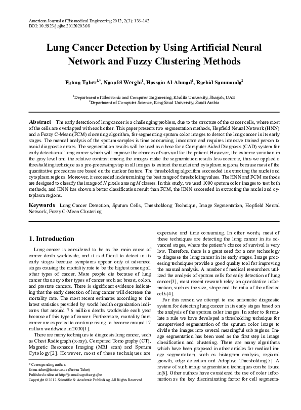 (PDF) Lung Cancer Detection by using Artificial Neural Network and ...