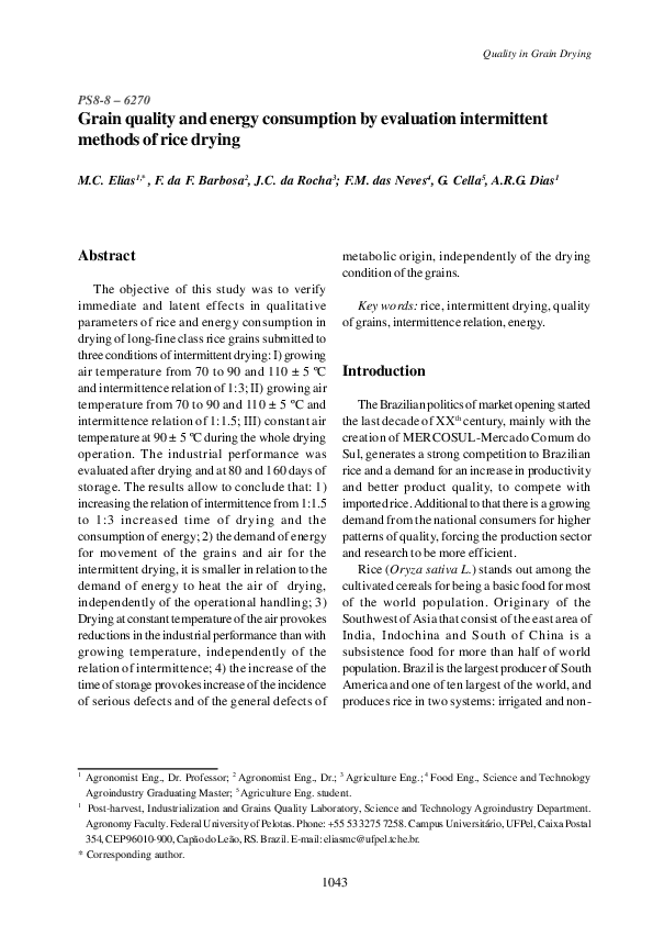 (PDF) Grain quality and energy consumption by evaluation intermittent ...