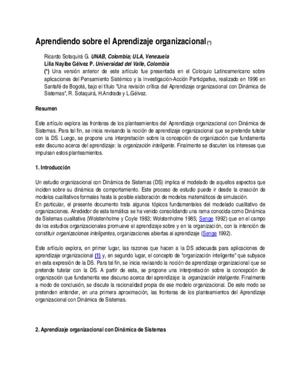 (PDF) Aprendiendo sobre Aprendizaje Organizacional | Lilia Gelvez ...