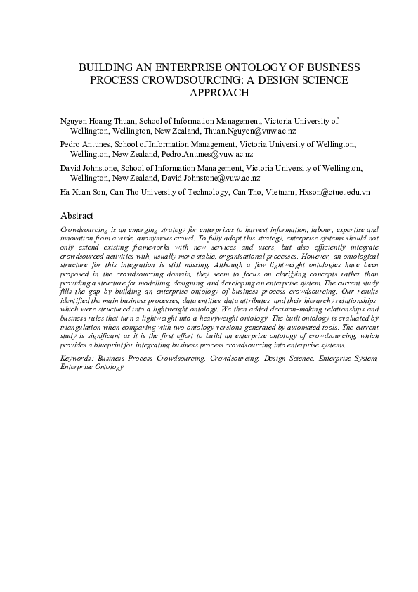 (PDF) Building an Enterprise Ontology of Business Process Crowdsourcing ...