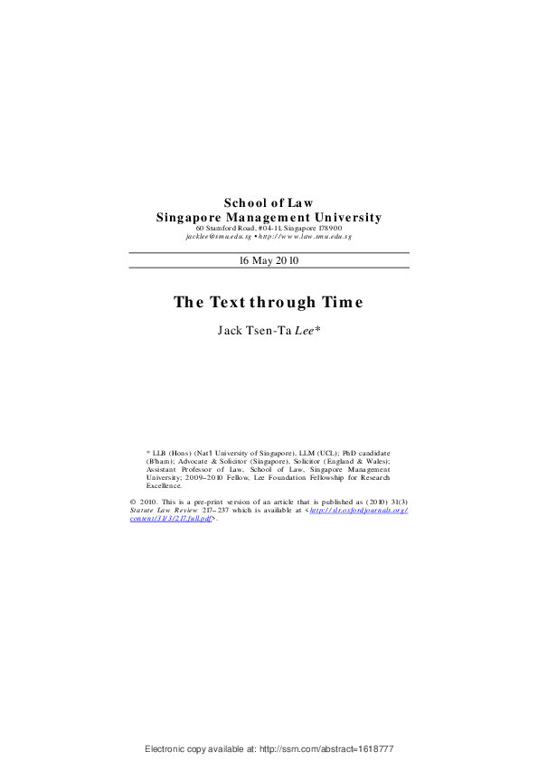 (PDF) The Text through Time