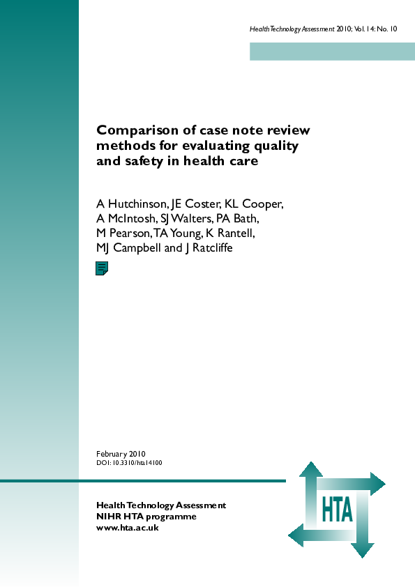 (PDF) Comparison of case note review methods for evaluating quality and ...