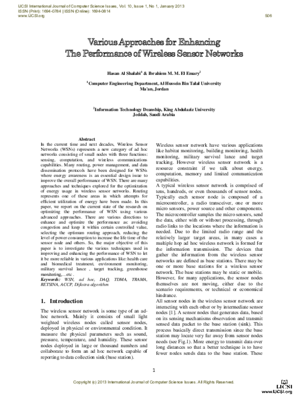 (PDF) Various Approaches for Enhancing The Performance of Wireless ...