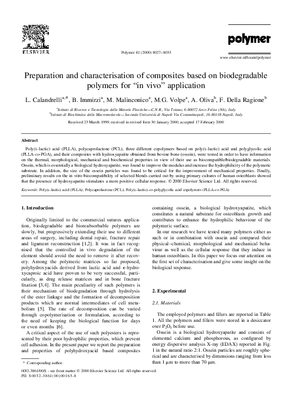(PDF) Preparation and characterisation of composites based on ...