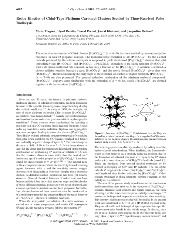 (PDF) Redox Kinetics of Chini-Type Platinum Carbonyl Clusters Studied ...