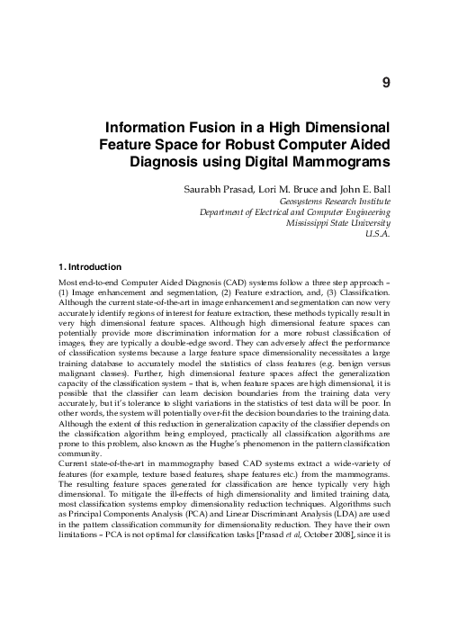 (PDF) Information Fusion in a High Dimensional Feature Space for Robust ...