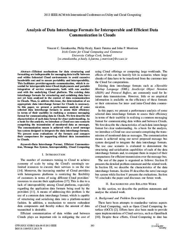 (PDF) Analysis of Data Interchange Formats for Interoperable and ...