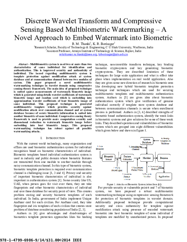 (PDF) Discrete wavelet transform and compressive sensing based ...