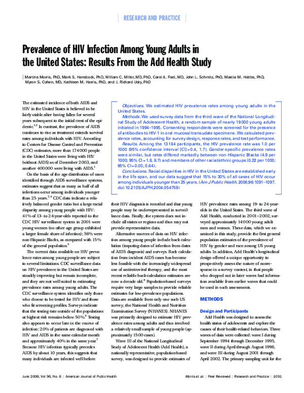 (PDF) Prevalence of HIV Infection Among Young Adults in the United ...