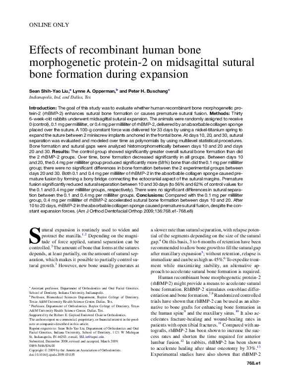 (PDF) Effects of recombinant human bone morphogenetic protein-2 on ...