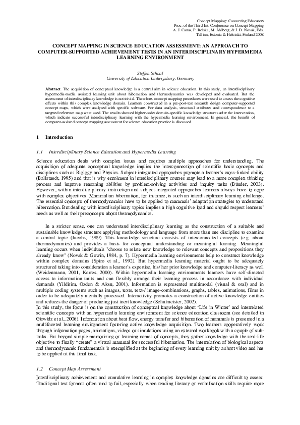 (PDF) Concept Mapping in Science Education Assessment: An Approach to ...