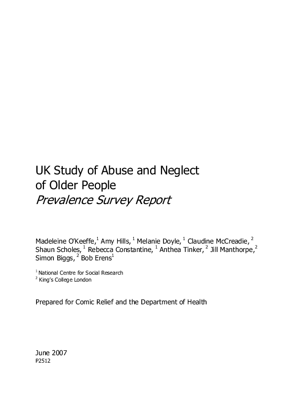 (PDF) UK Study of Abuse and Neglect of Older People Prevalence Survey ...