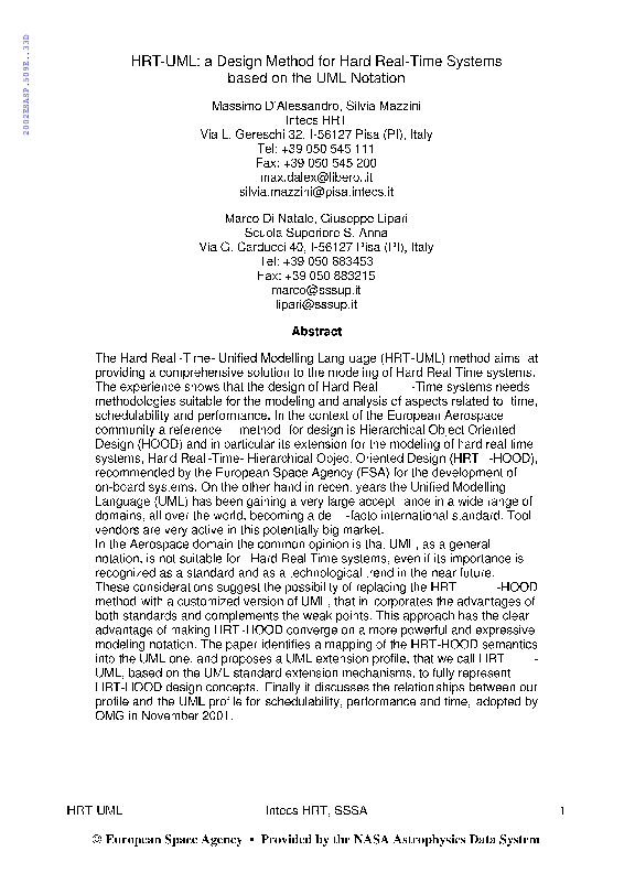 (PDF) HRT-UML: a design method for hard real-time systems based on the ...