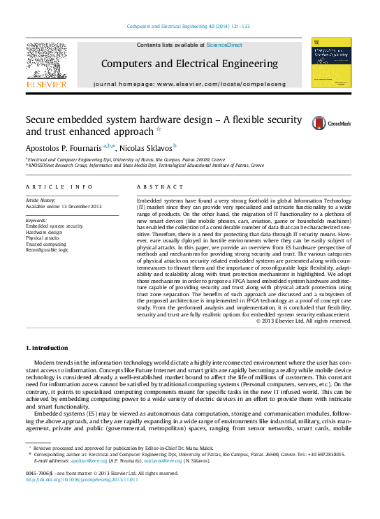 (PDF) Secure embedded system hardware design – A flexible security and ...