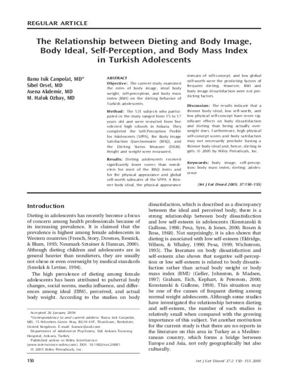 (PDF) [Comparison of body-image self-perception and BMI of dieting ...
