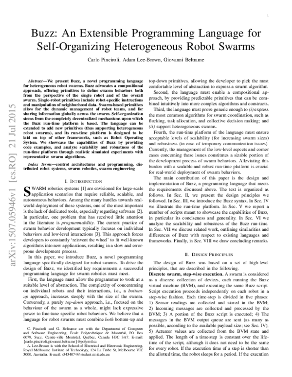 (PDF) Buzz: An Extensible Programming Language for Self-Organizing ...