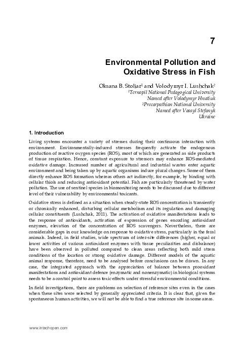 (PDF) Environmental Pollution and Oxidative Stress in Fish