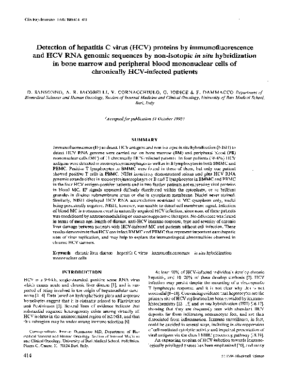 (PDF) Detection of hepatitis C virus (HCV) proteins by ...