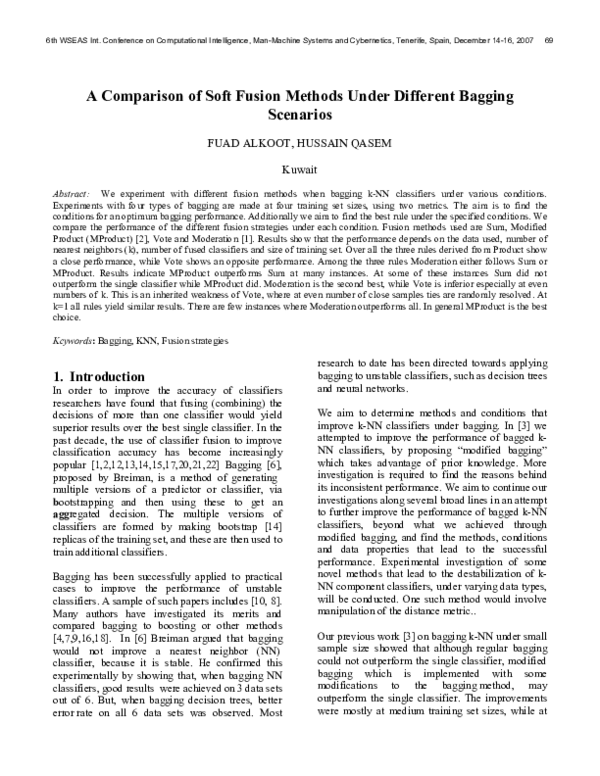 (PDF) A comparison of soft fusion methods under different bagging scenarios