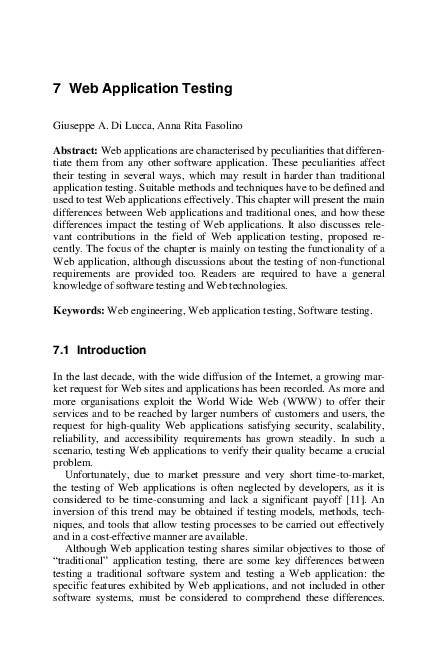 (PDF) Web application testing