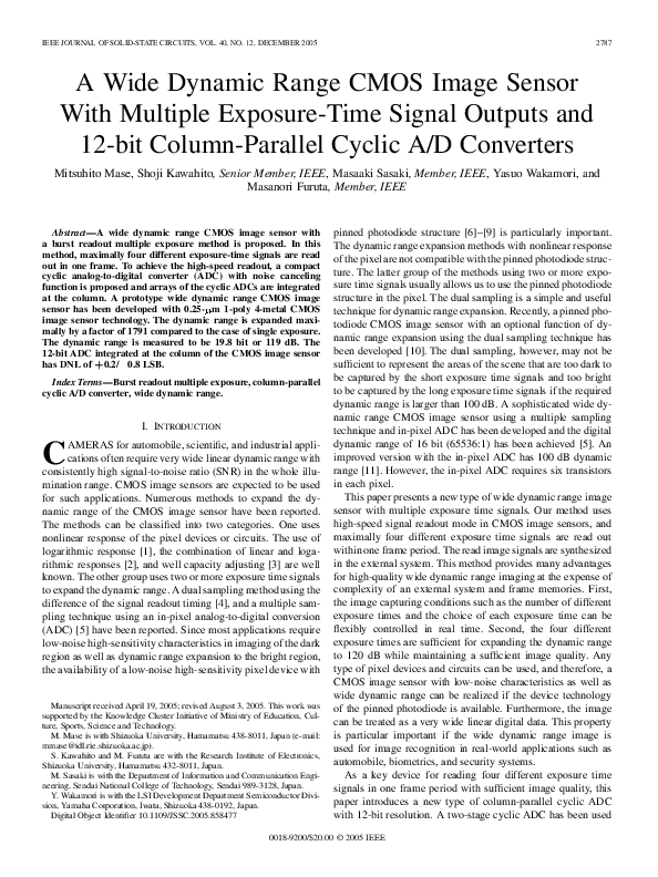 (PDF) A wide dynamic range CMOS image sensor with multiple exposure ...