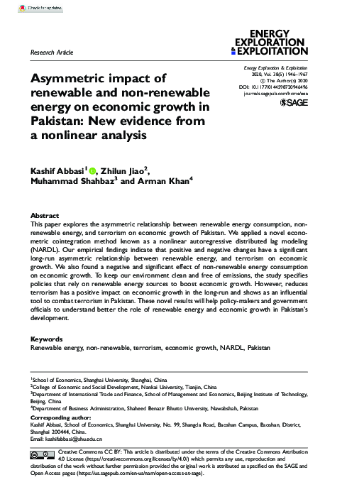 (PDF) Asymmetric impact of renewable and non-renewable energy on ...
