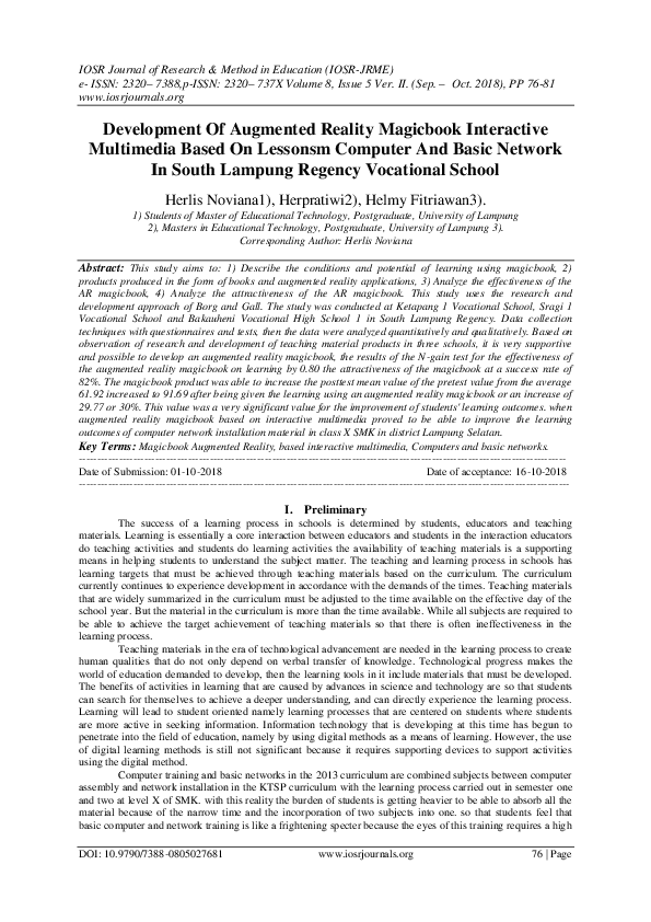 (PDF) Development Of Augmented Reality Magicbook Interactive Multimedia ...